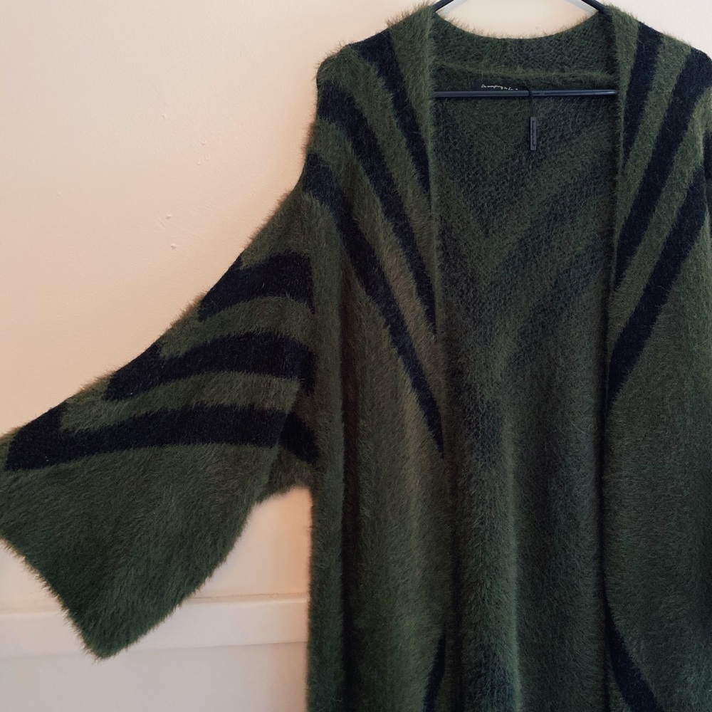 Statement Piece Long Cardigan Sweater Polyamide